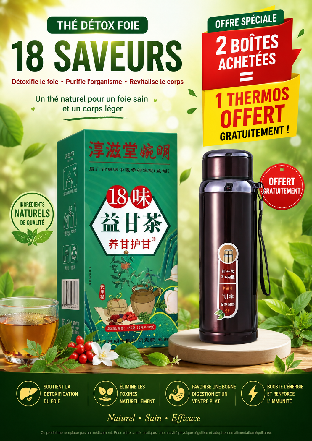 🌿 THÉ DETOX FOIE 18 SAVEURS POUR UN VENTRE PLAT
