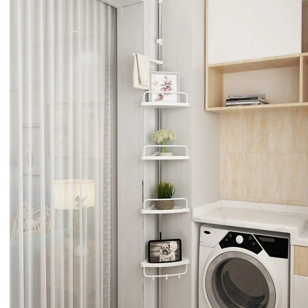 Étagère d'angle télescopique pour salle de bain – vue 2