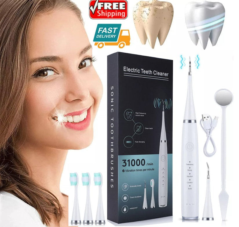 Nettoyeur Électrique Anti-Tartre : Sourire Puissant + 3 Brosses – Confiance Beauté Max !