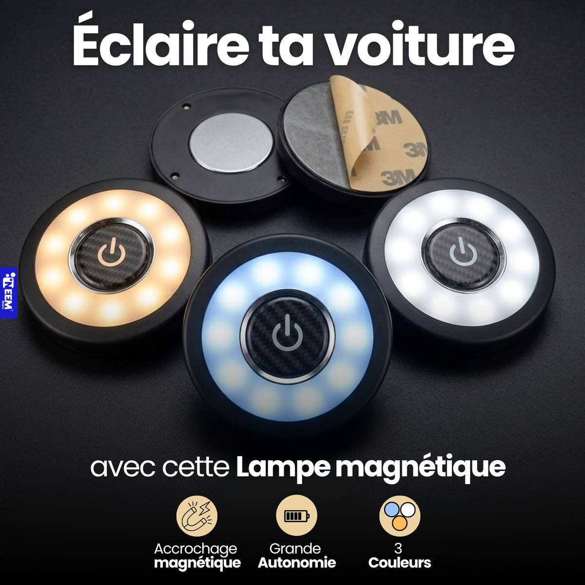 Lampe Magnétique LED pour Bureau Maison et Voiture