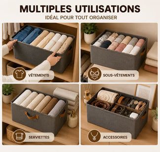 LOT DE 3 BACS DE RANGEMENTS
