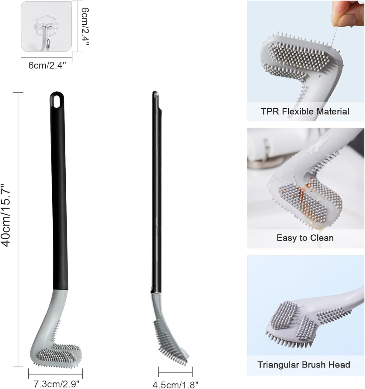 Brosse WC en Silicone Flexible