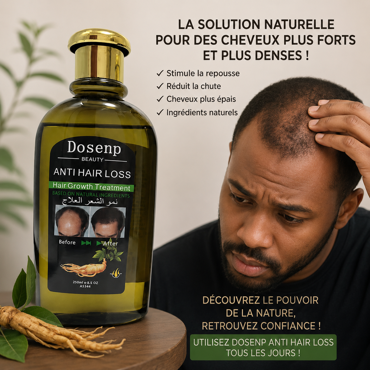 Huile Anti-Chute & Repousse Cheveux et Barbe