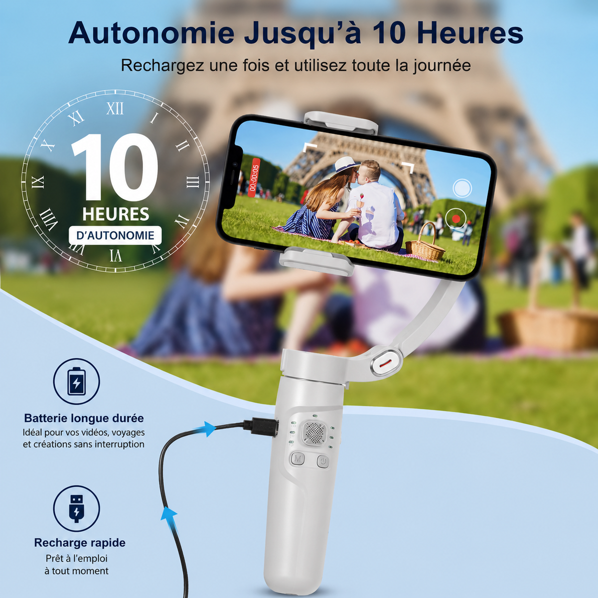 Stabilisateur smartphone 3 Axes portable