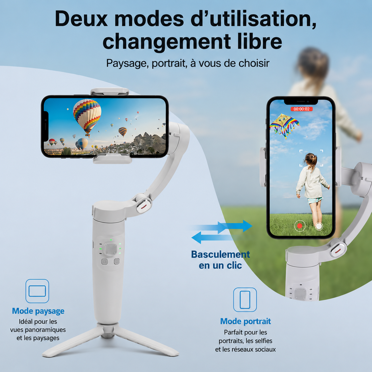 Stabilisateur smartphone 3 Axes portable
