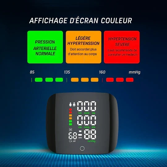 Tensiomètre de Poignet Rechargeable – Suivi Facile de votre Tension