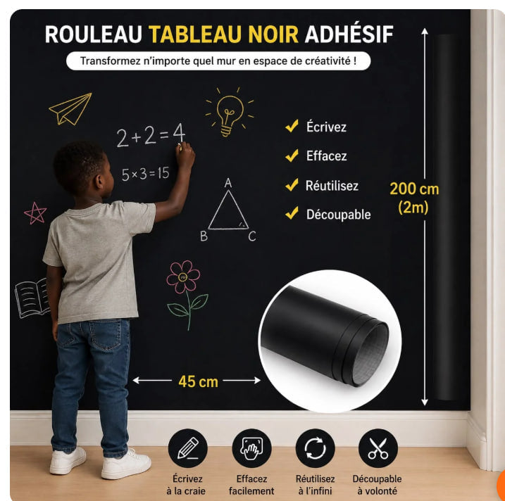 Tableau Mural Adhésif pour Études(200 x 45 cm)