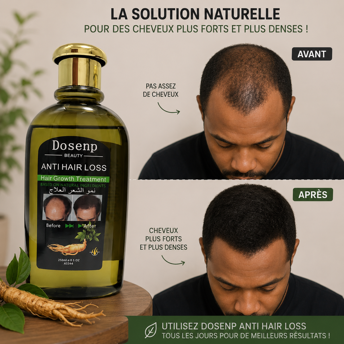 Huile Anti-Chute & Repousse Cheveux et Barbe