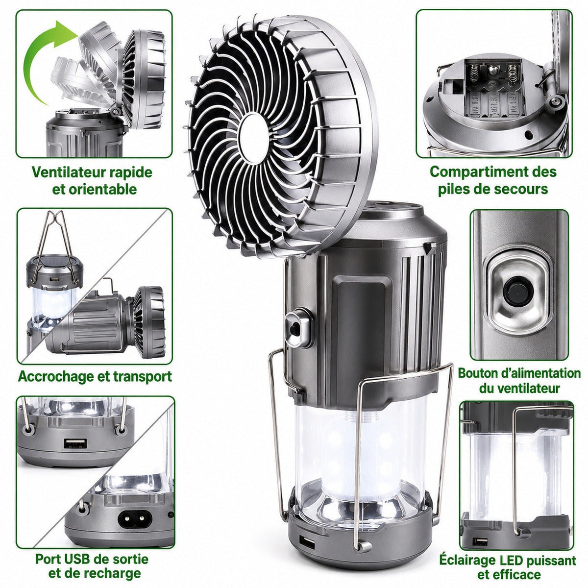 🔦 LAMPE 3 EN 1 - CAMPING • URGENCE • ÉLECTRICITÉ
