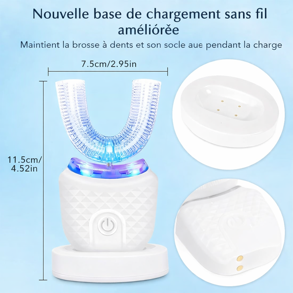Brosse à dents électrique automatique 360°