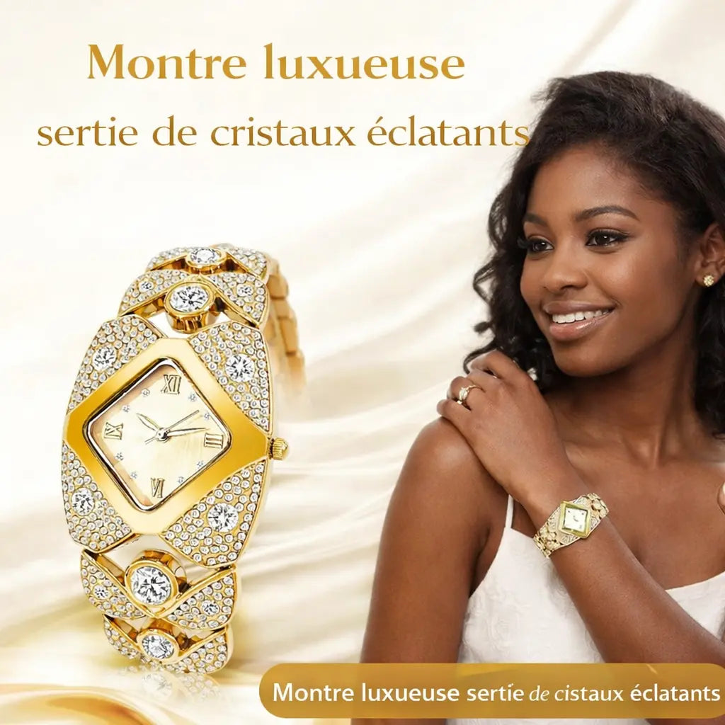 Montre à quartz pour femme au design rétro
