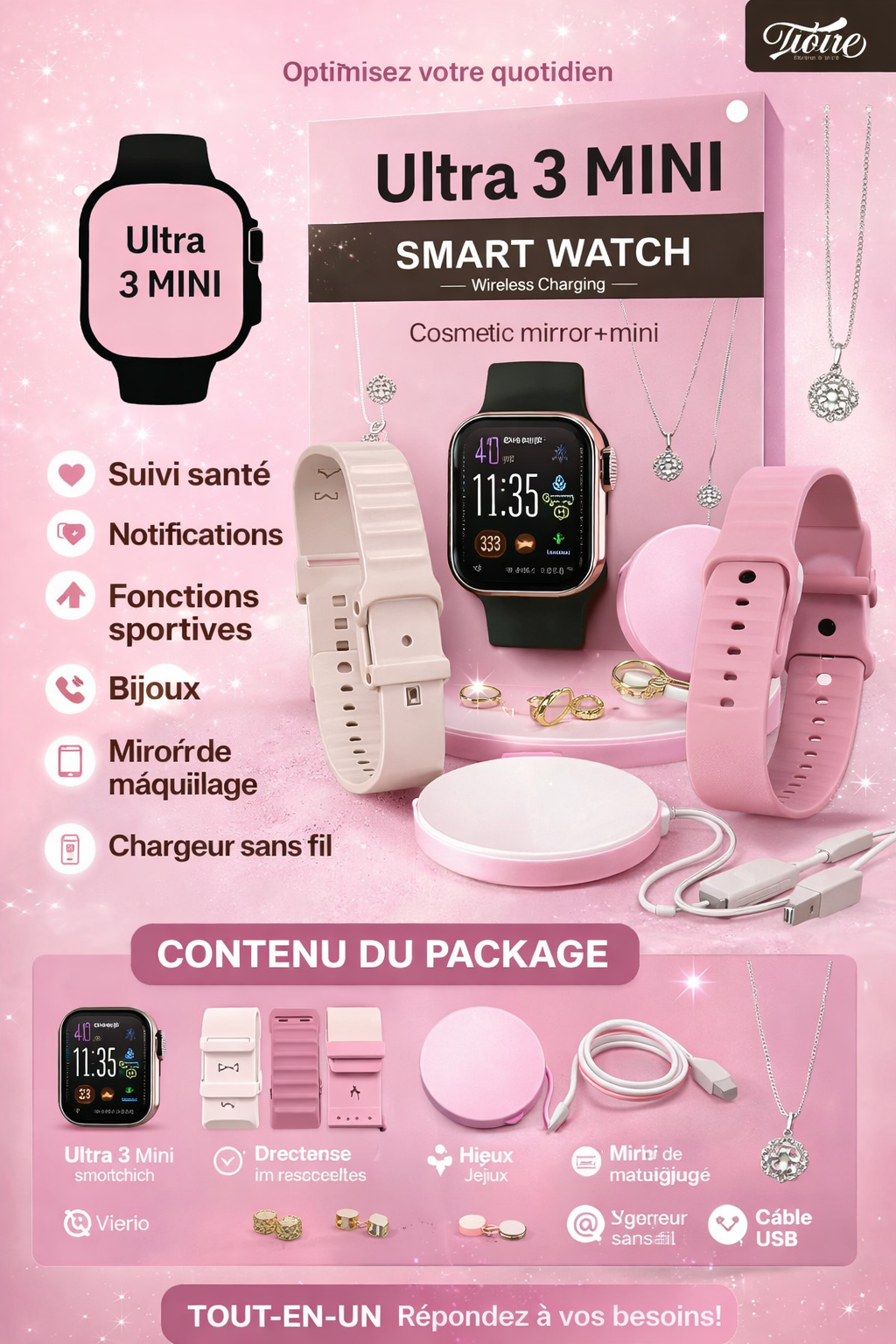 MONTRE CONNECTEE FEMME ELEGANTE