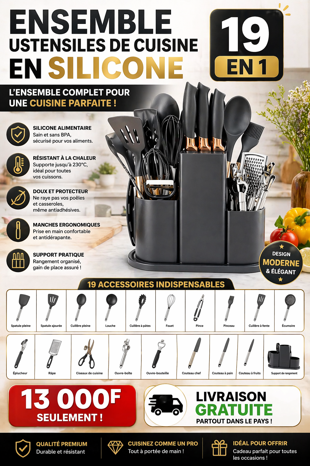 USTENSILES DE CUISINNE 19 EN 1