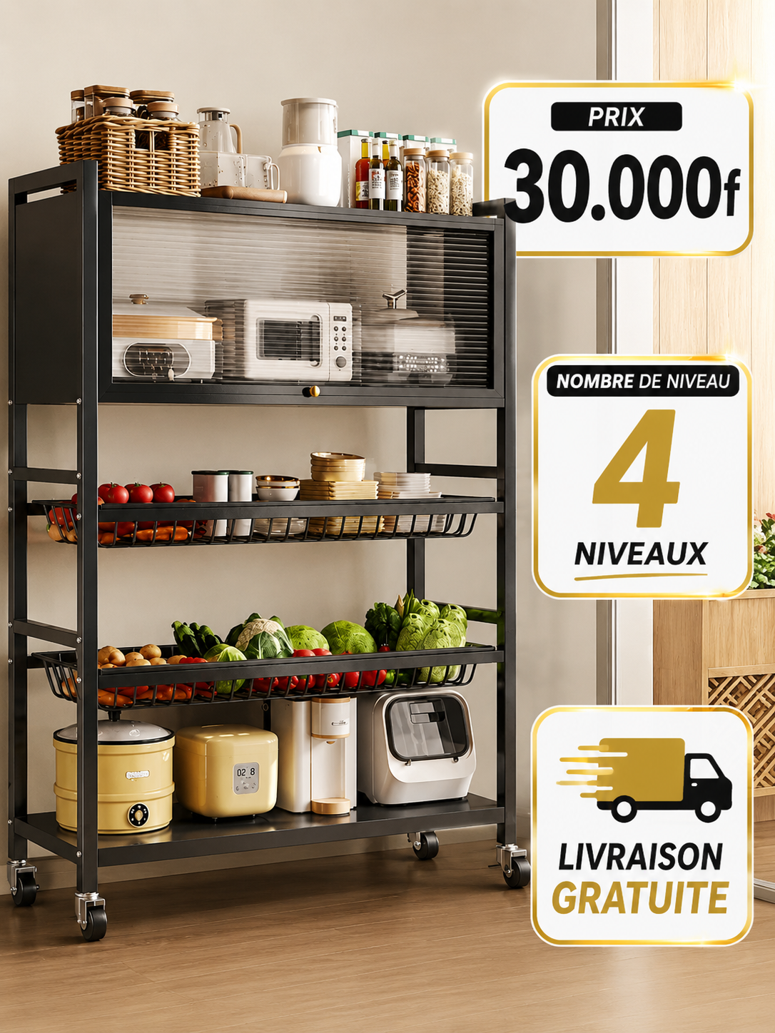 ÉTAGÈRE DE RANGEMENT MULTIFONCTION