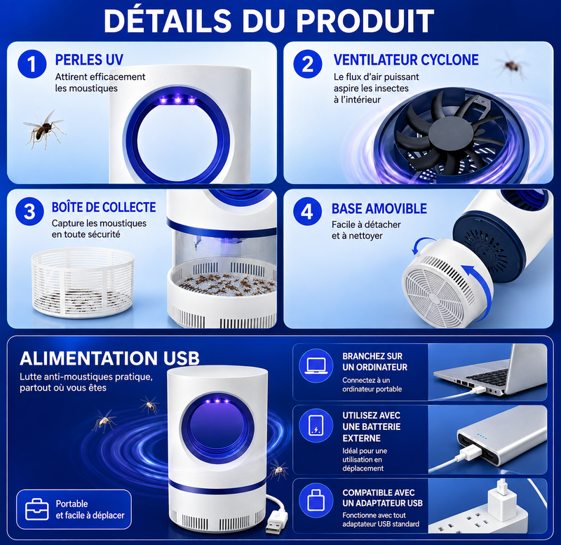 Lampe anti-moustiques USB