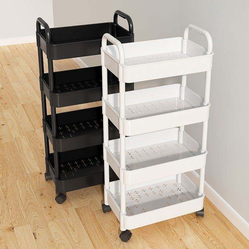 Etagère de rangement à 4 niveaux avec roulettes