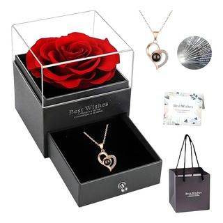 Coffret Rose Éternelle & son Collier d'Amour : L'Écrin d'Amour Éternel