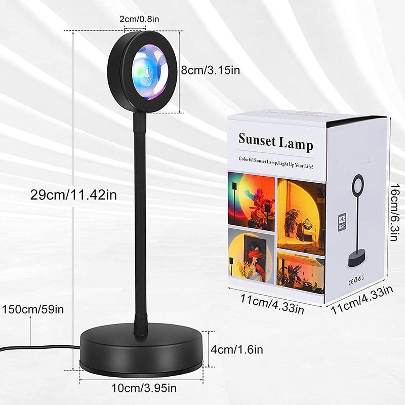 Lampe LED Coucher de Soleil 16 Couleurs – Ambiance Magique & Effet Wow Instantané 🌈✨