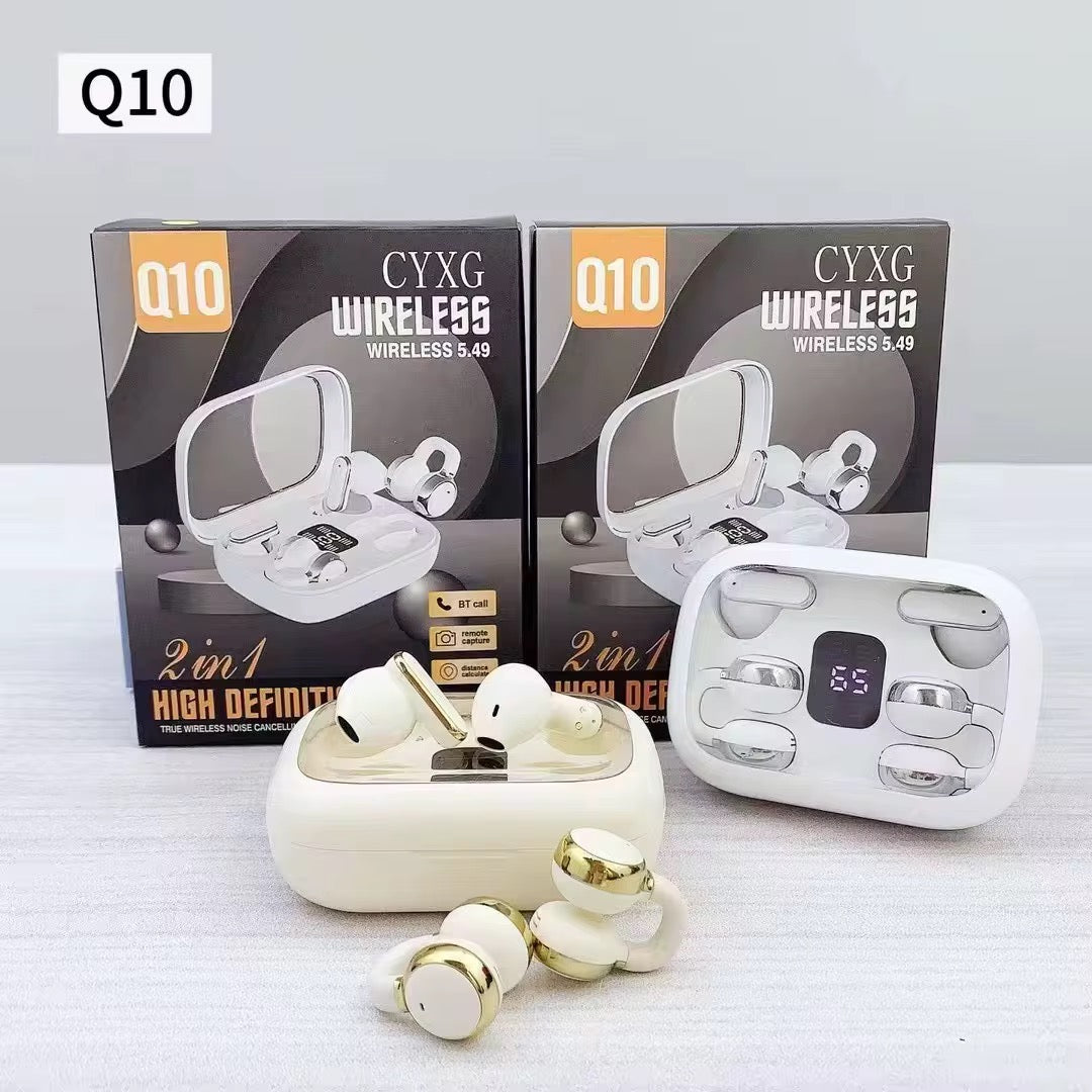 Écouteurs Bluetooth Sans Fil Q10 2 en 1