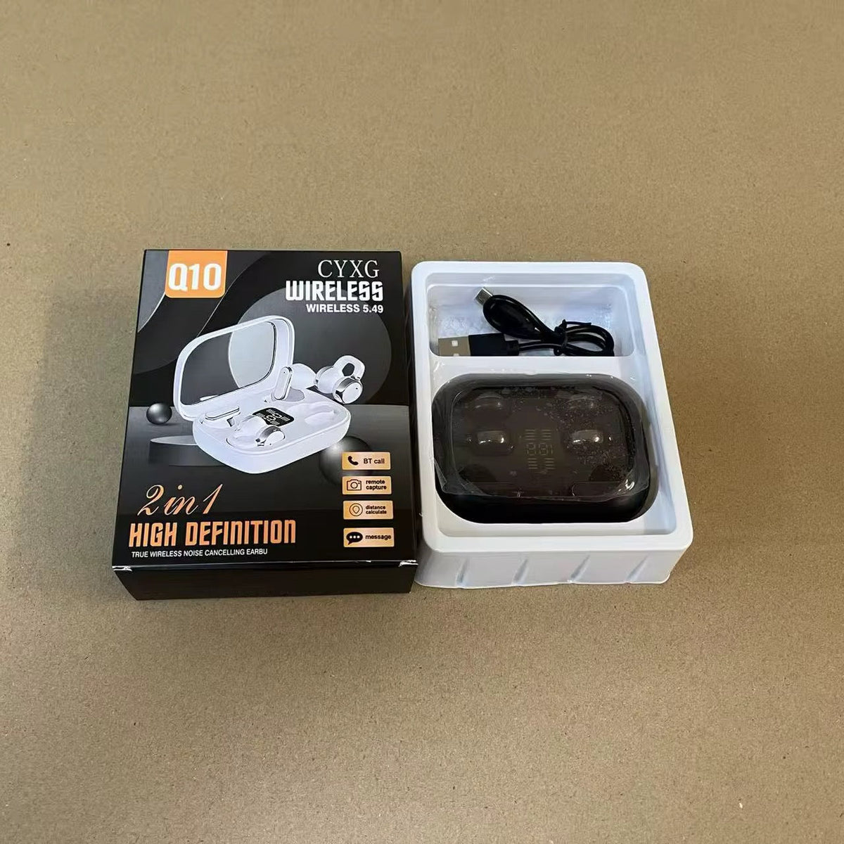 Écouteurs Bluetooth Sans Fil Q10 2 en 1
