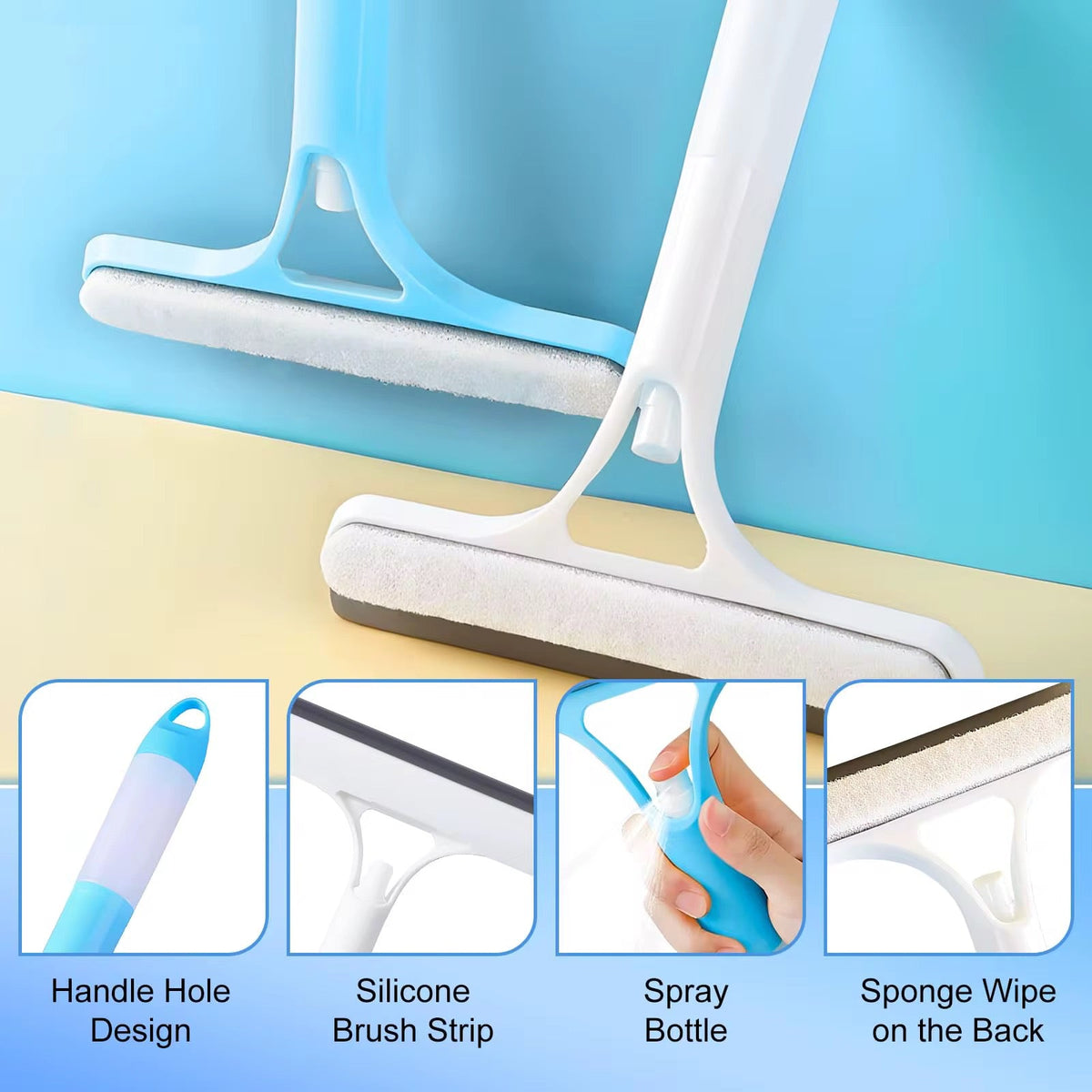 Nettoyeur de Vitres 3-en-1 avec Réservoir Vaporisateur Intégré – Sans Traces