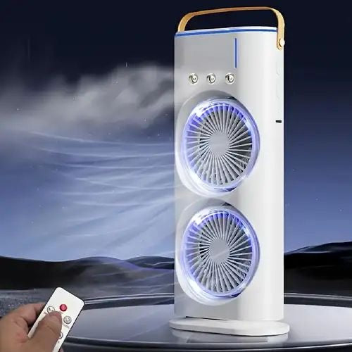 Mini climatiseur rechargeable à double ventilateur