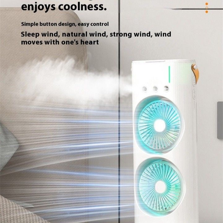 Mini climatiseur rechargeable à double ventilateur
