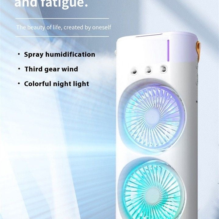 Mini climatiseur rechargeable à double ventilateur