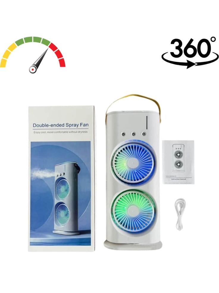 Mini climatiseur rechargeable à double ventilateur