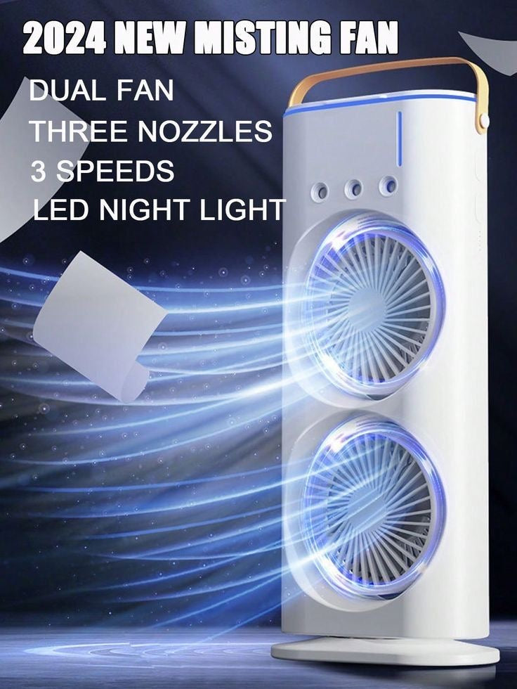 Mini climatiseur rechargeable à double ventilateur