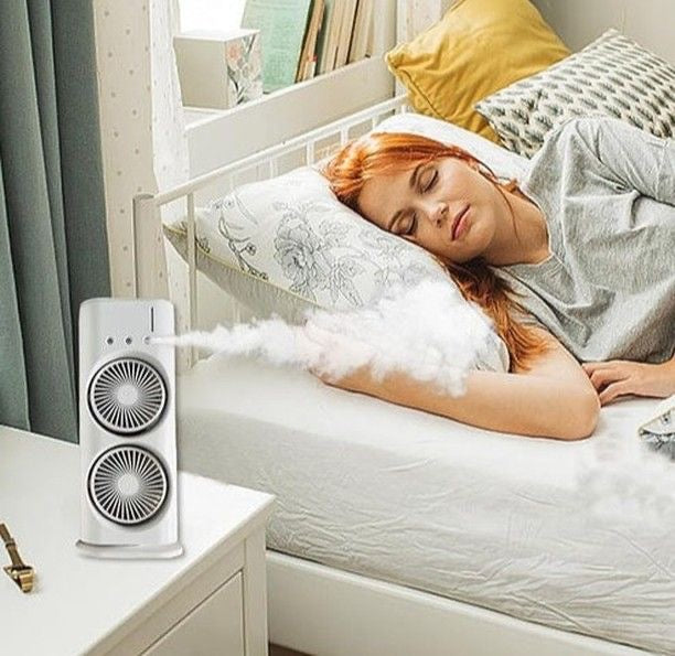 Mini climatiseur rechargeable à double ventilateur