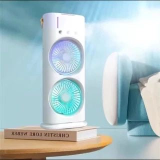 Mini climatiseur rechargeable à double ventilateur