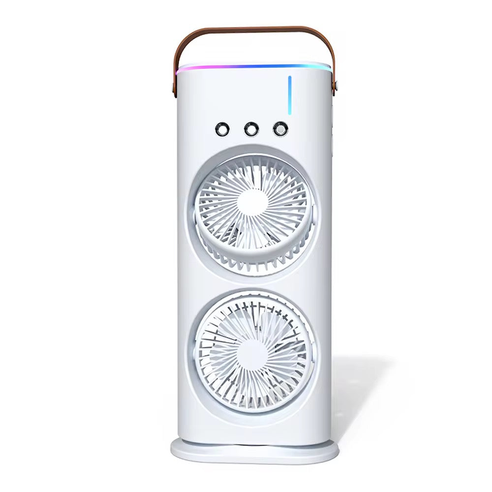 Mini climatiseur rechargeable à double ventilateur