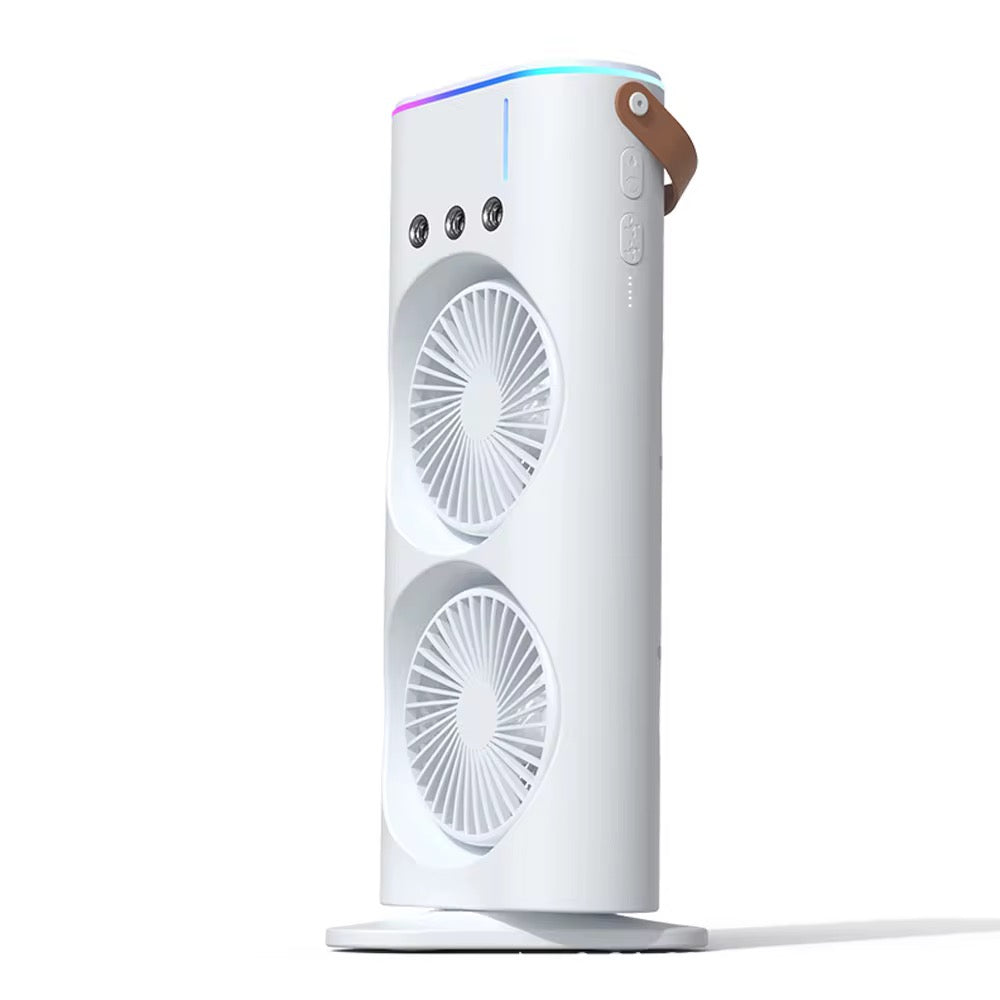 Mini climatiseur rechargeable à double ventilateur