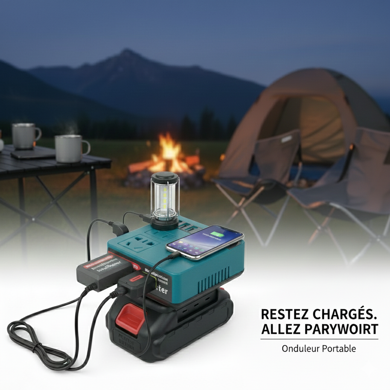 Alimentation portable 8-en-1  avec batterie et chargeur B