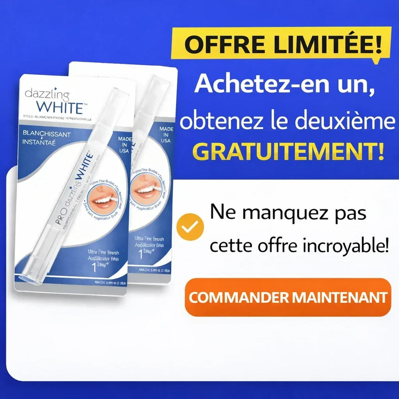 ✨ Deux Stylos Blanchissant Magique : Dents Blanches Éclatantes  ! ✨