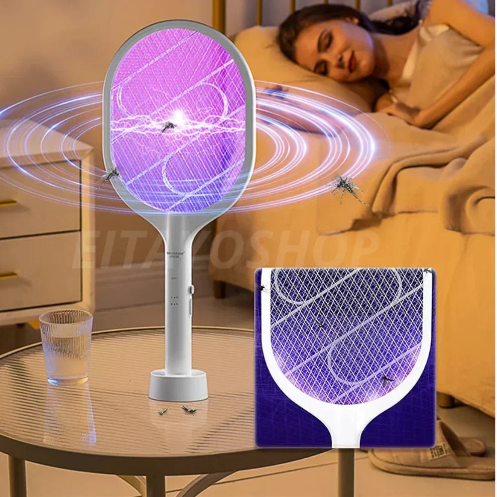 ⚡ Raquette Electrique Anti-Moustiques 2-en-1 – Dormez enfin en paix 😴