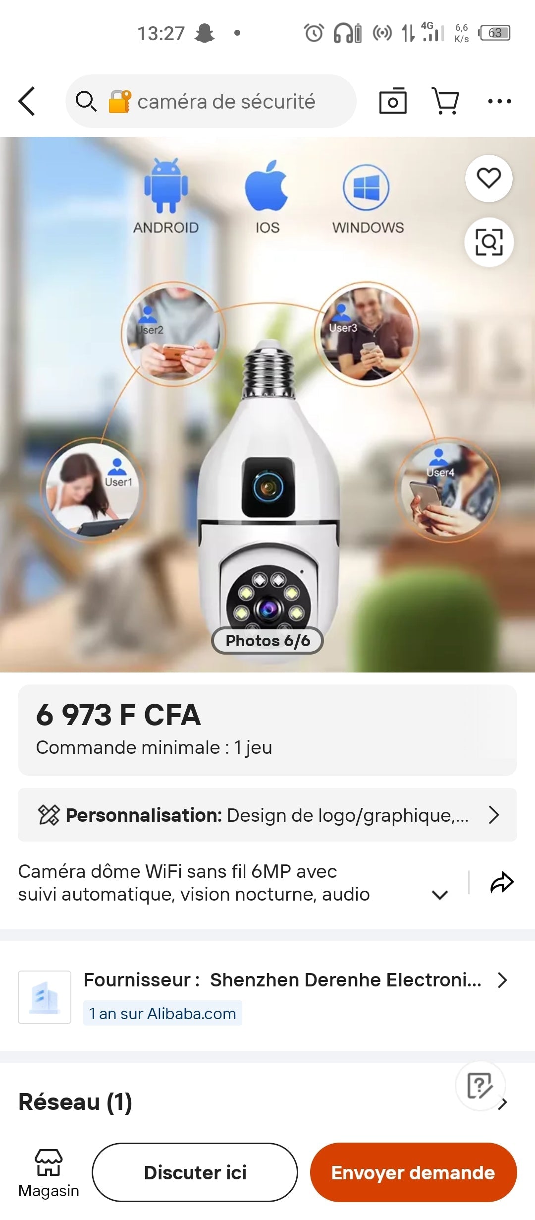Caméra de sécurité à double objectif V380