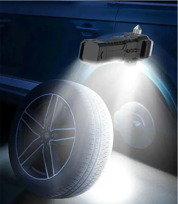 Lampe de Poche LED de Sécurité 8-en-1 Rechargeable
