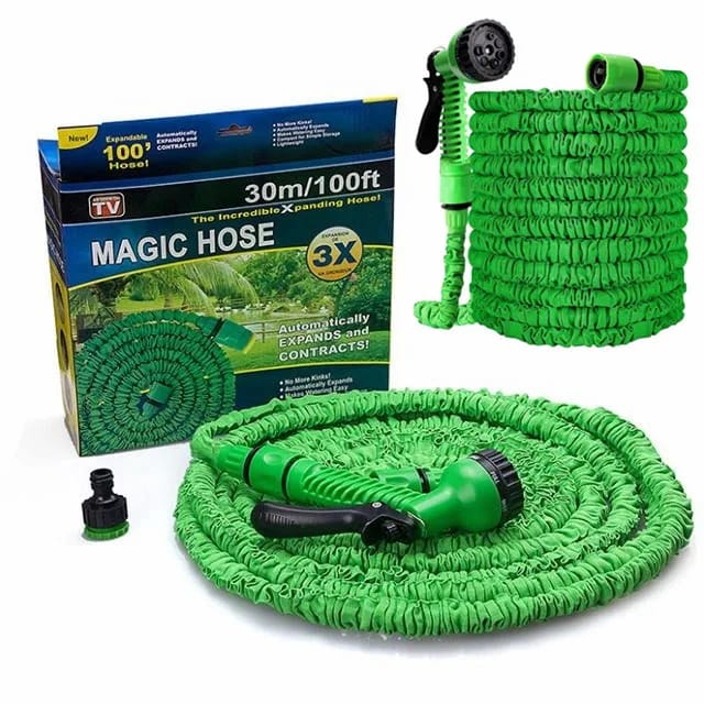 Tuyau d'arrosage extensible 30 m avec pistolet