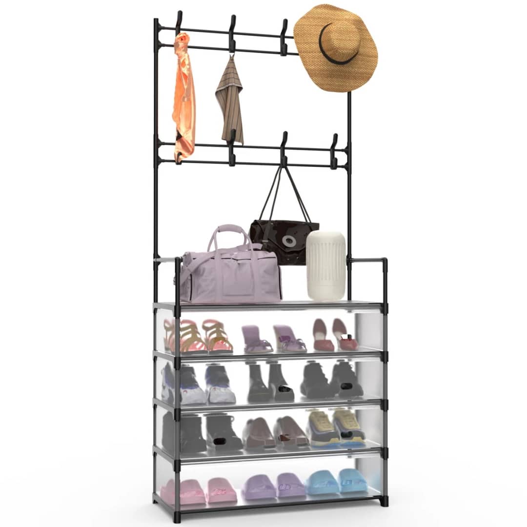 Etagère à Chaussures à Accrochage Habit Avec Couvercle Anti-Poussière