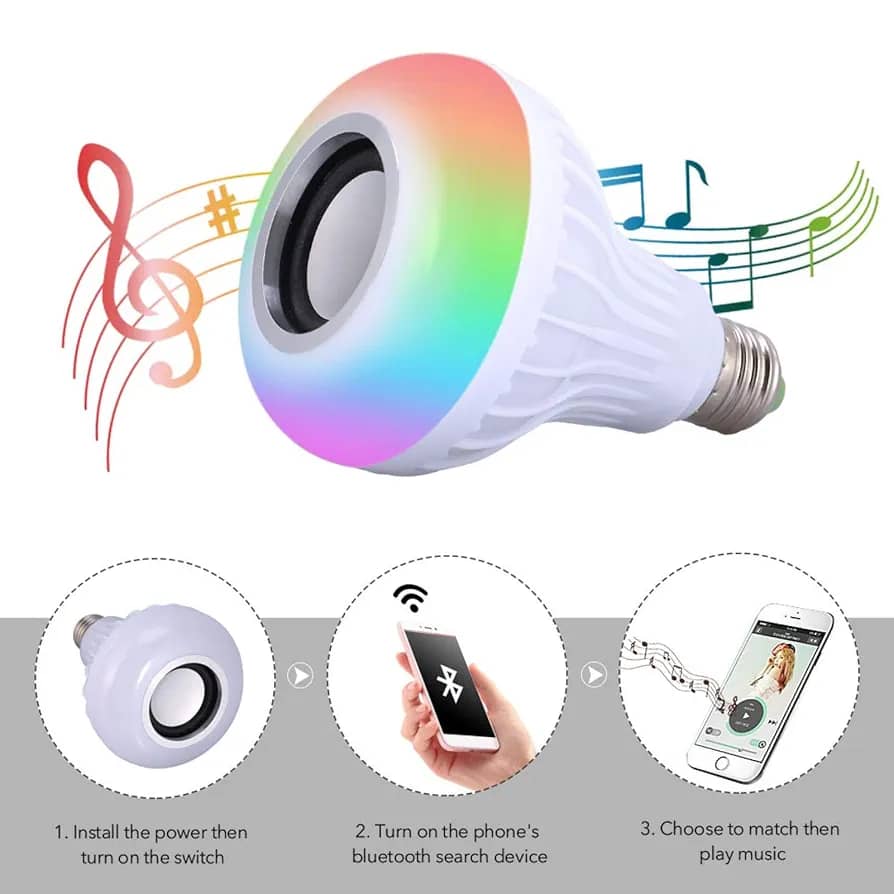 Ampoule LED Avec Haut-Parleur Bluetooth Intégré 2N1