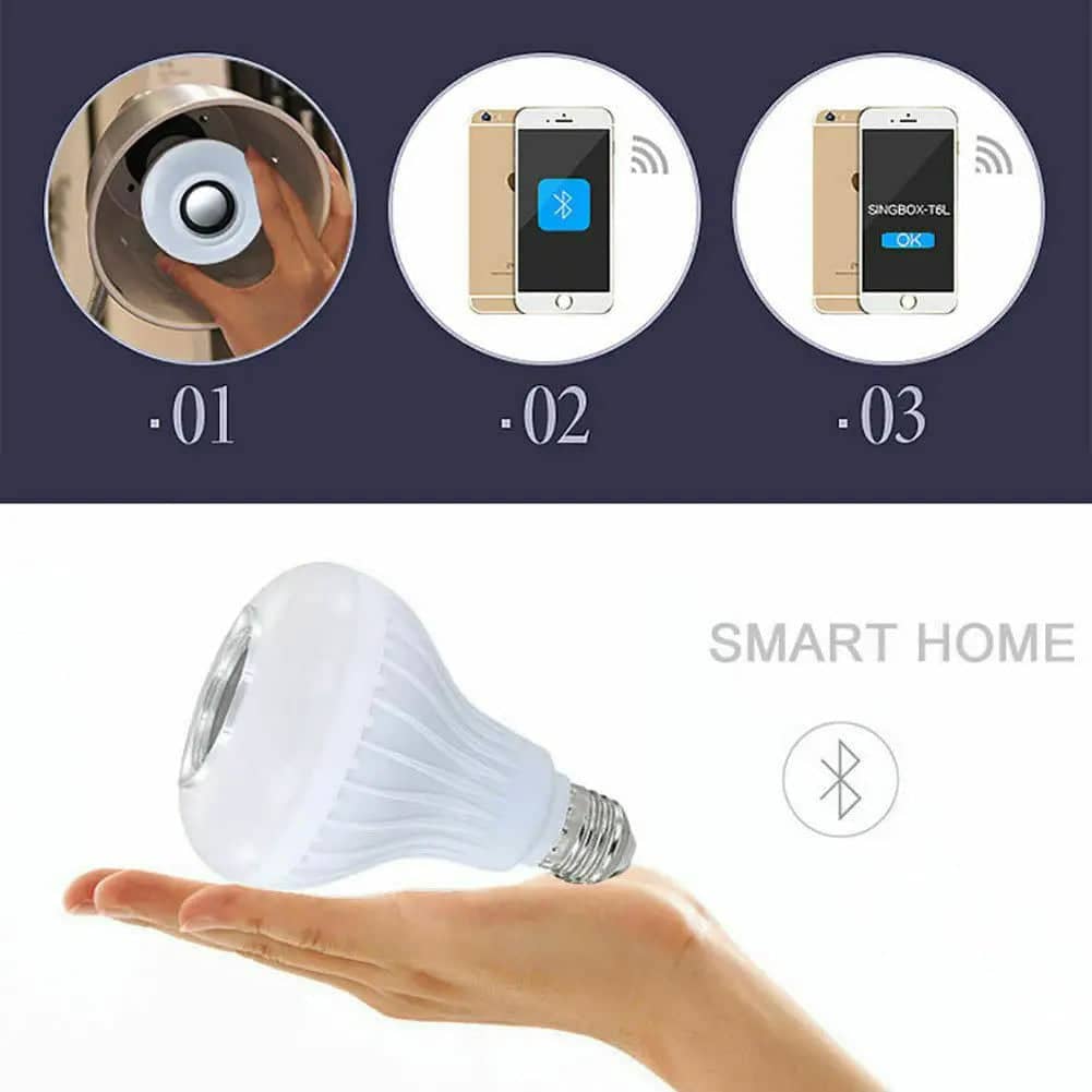 Ampoule LED Avec Haut-Parleur Bluetooth Intégré 2N1