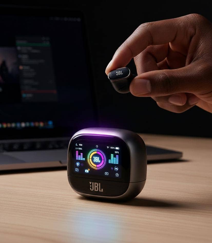 Ecouteurs JBL Tour 5 : Ecran Tactile + Réducteur de Bruit (ANC)