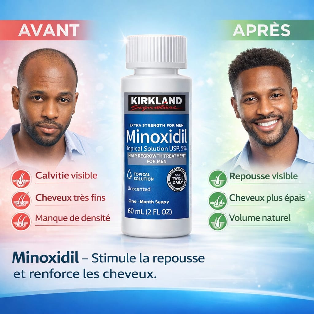 Minoxidil 5% – Traitement Anti-Chute & Repousse des Cheveux