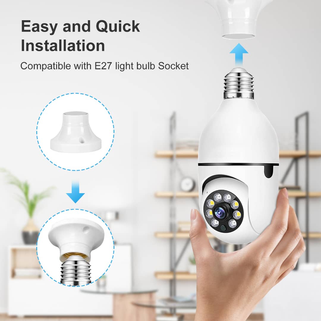 Caméra De Surveillance Double Objectif WIfi 360° Ampoule