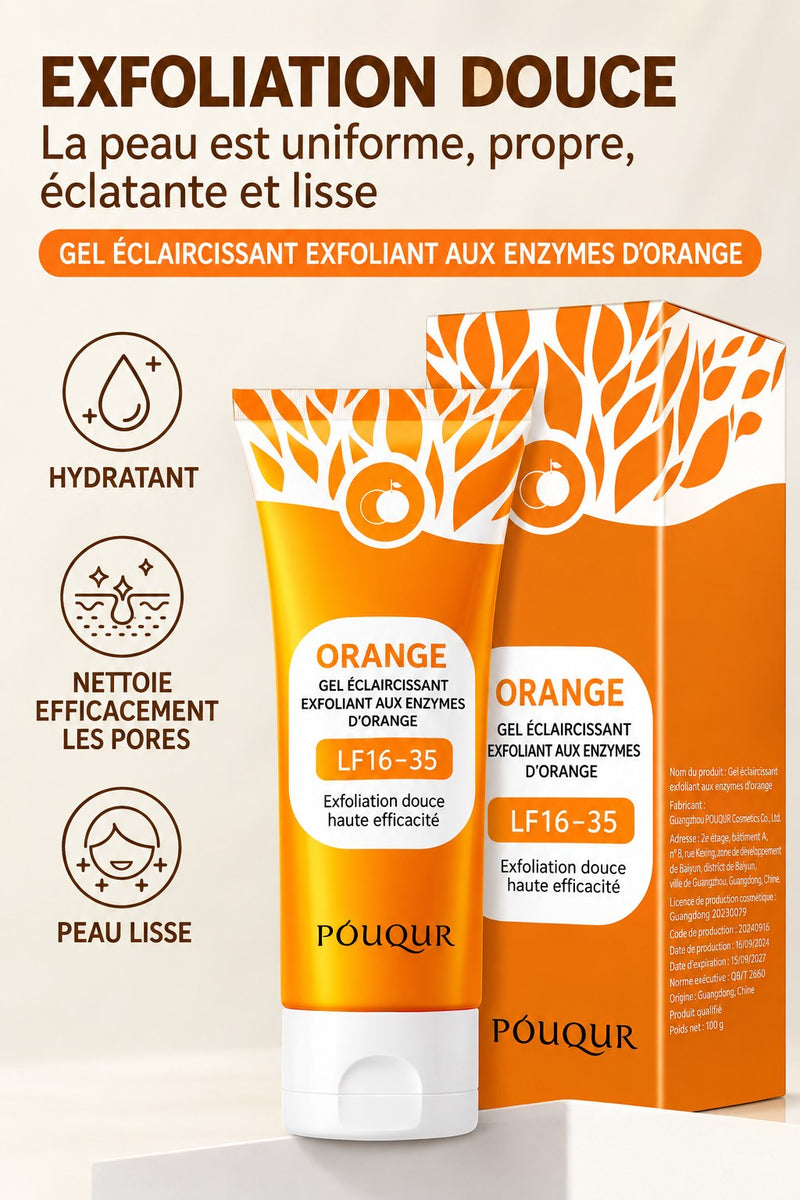 Gel Exfoliant à l'Orange POUQUR – Peau Douce et Nette (100 g)