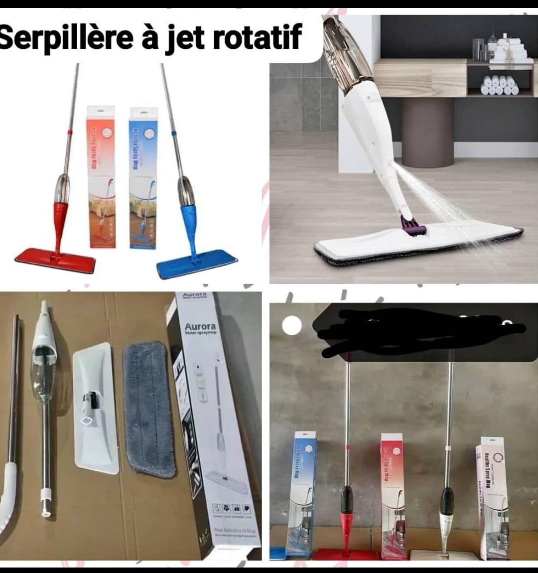 Serpillière à Jet Rotatif Aurora : Nettoyez Sans Seau ni Effort