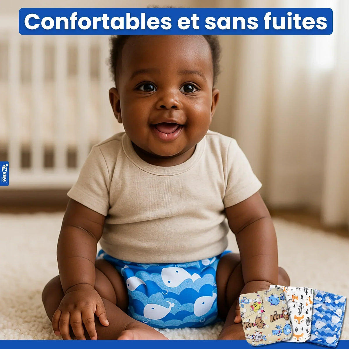 Pack De Six Couches Lavables Et Réutilisable Pendant Plus D'un An