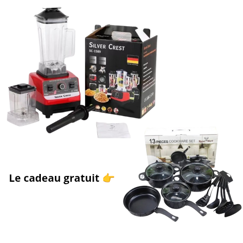 Moulinex Marque Silver Crest 9500W + 4 casseroles + 6 cuillères.